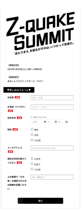 開催日時や開催場所を記載